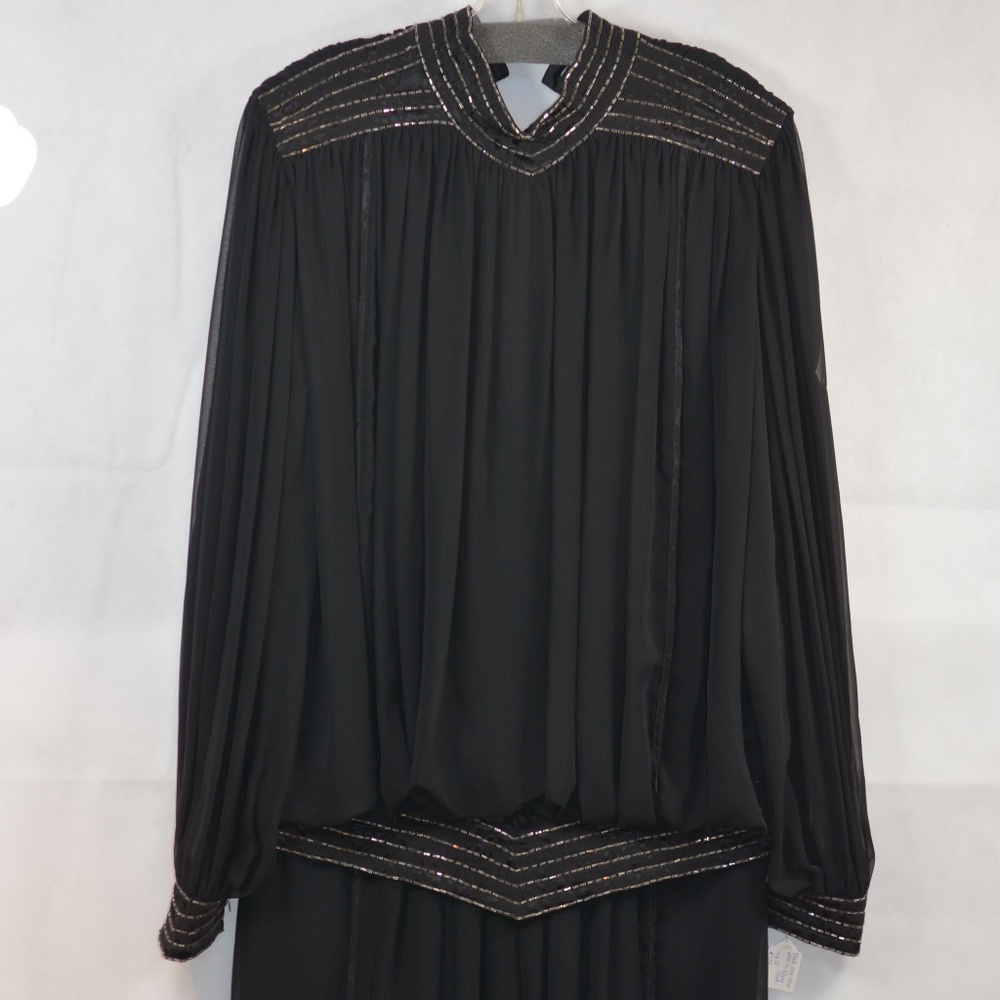 Vintage Wayne Clark Beaded Dress SZ 10 -#B25